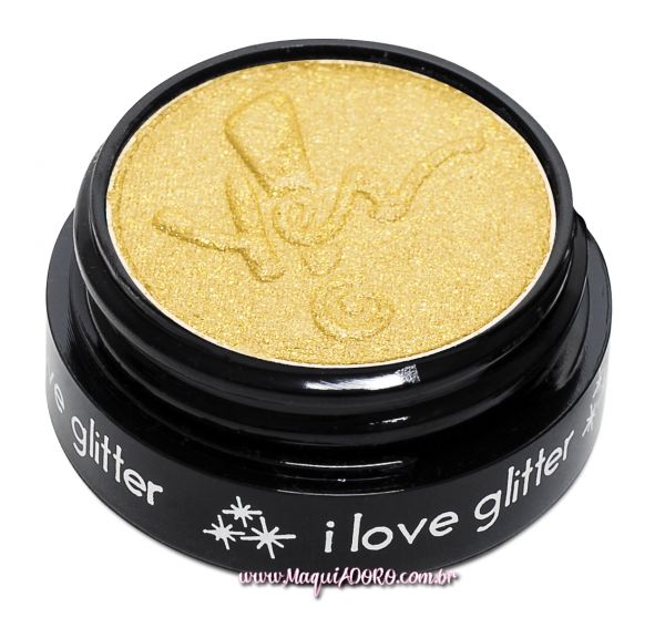 Sombra compacta com glitter Dourada